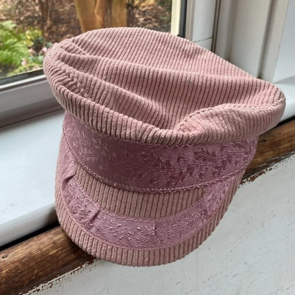 NWOT Free People Cord Insider Pink  Lieutenant Hat main image 6